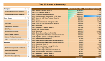 Ax017 Enterprise Top 25 Items In Inventory V1.9