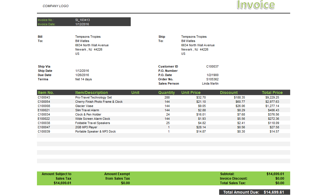 Sample Sales Invoice Sample Reports Dashboards Insightsoftware