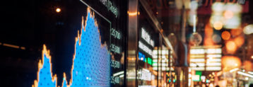 Financial Stock Exchange Market Display Screen Board On The Street