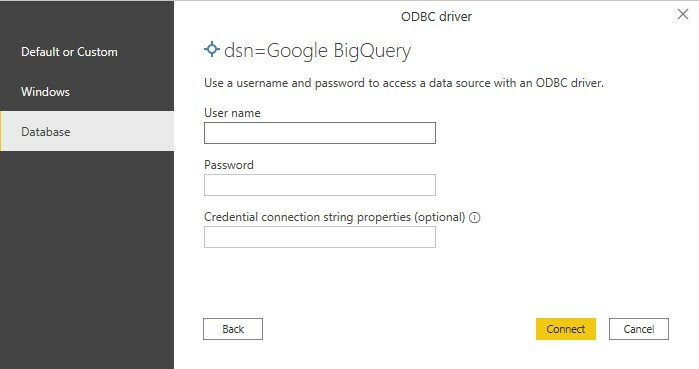 Connect Google BigQuery to Power BI - Connect DSN